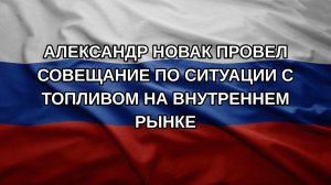 Александр Новак провел совещание по ситуации с топливом на внутреннем рынке