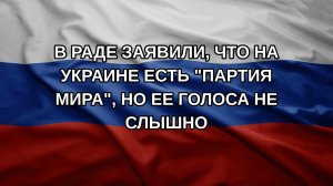 В Раде заявили, что на Украине есть «партия мира», но ее голоса не слышно