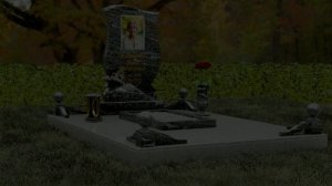 Гранитная стела с художественной композицией для · П106