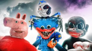 Невероятные бои существ от Horror Skunx! (Хагги Вагги, Мундроп, Свинка Пеппа и мультяшная обезь