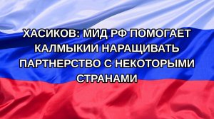 |Н. РФ| Хасиков: МИД РФ помогает Калмыкии наращивать партнерство с некоторыми странами