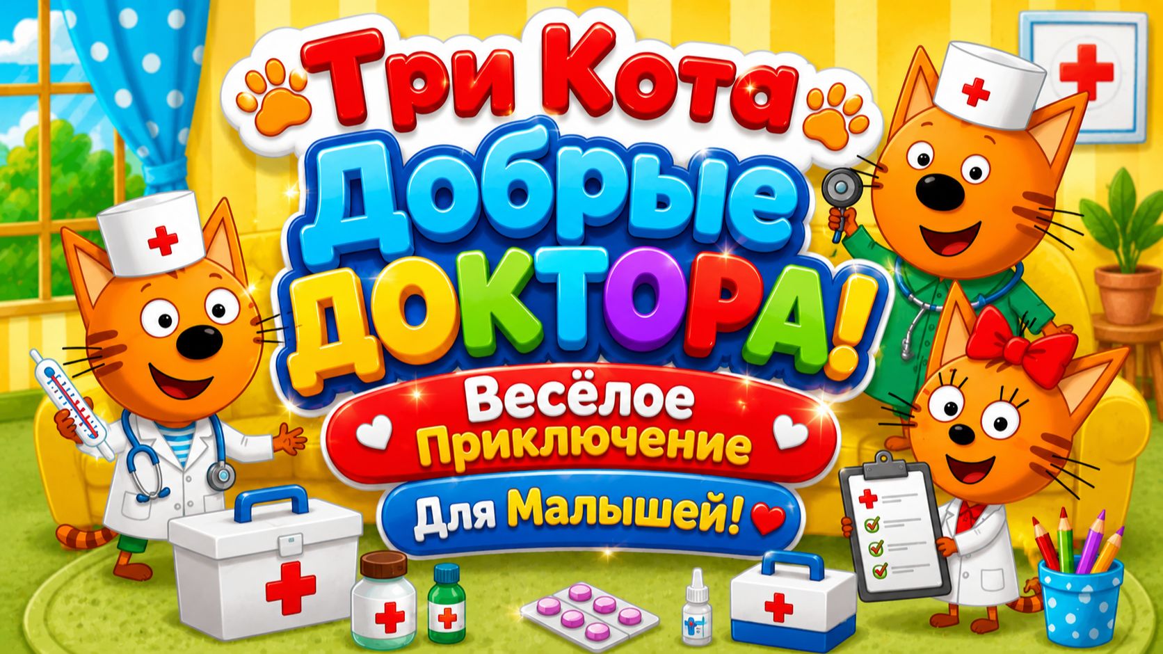  ТРИ КОТА  ДОБРЫЕ ДОКТОРА!  Весёлое Приключение Для Малышей  Развивающий Мультфильм