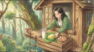 Тихий дождливый день в домике на дереве  | Уютное ASMR в стиле Ghibli