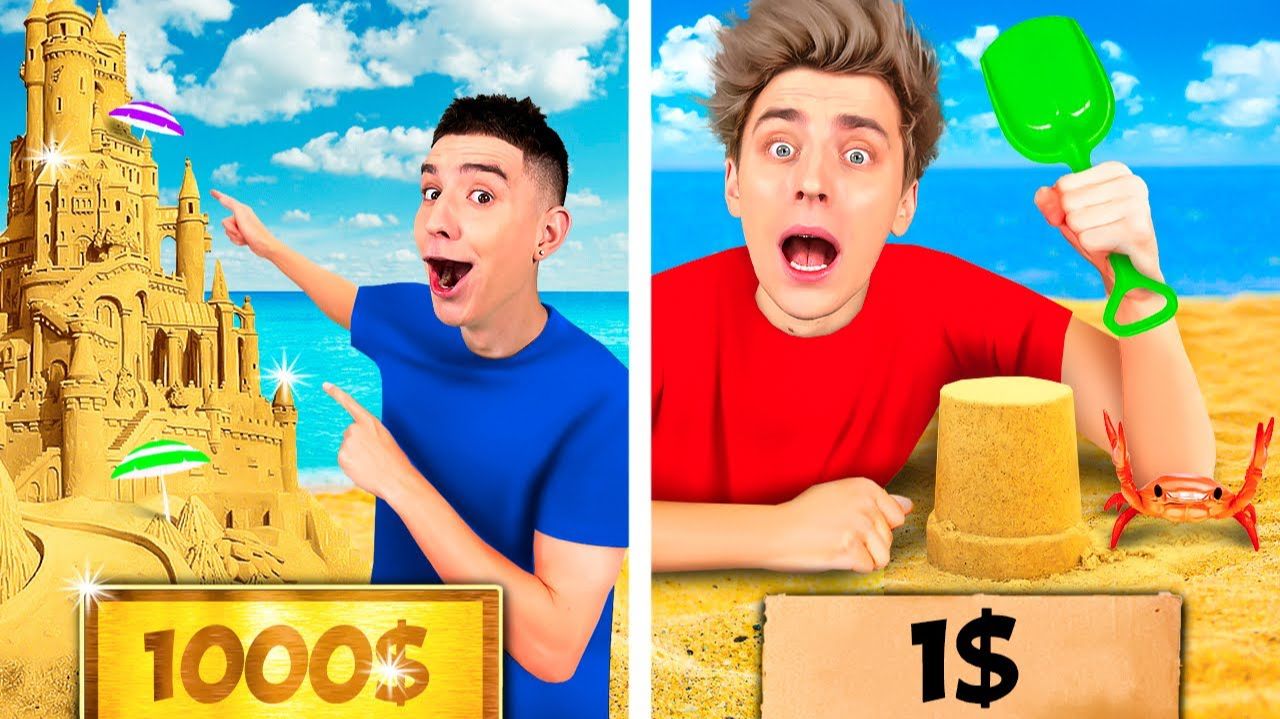 ЗАМОК из ПЕСКА за 10$ Vs 1000$ ! А4