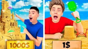 ЗАМОК из ПЕСКА за 10$ vs 1000$ ! А4
