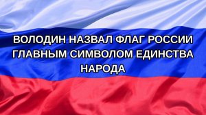 |Н. РФ| Володин назвал флаг России главным символом единства народа