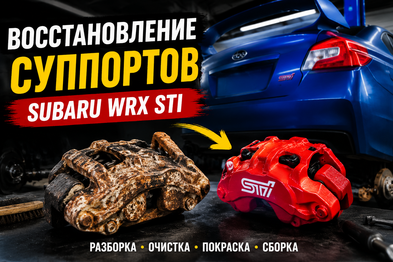 Восстановление тормозных суппортов Subaru WRX STI