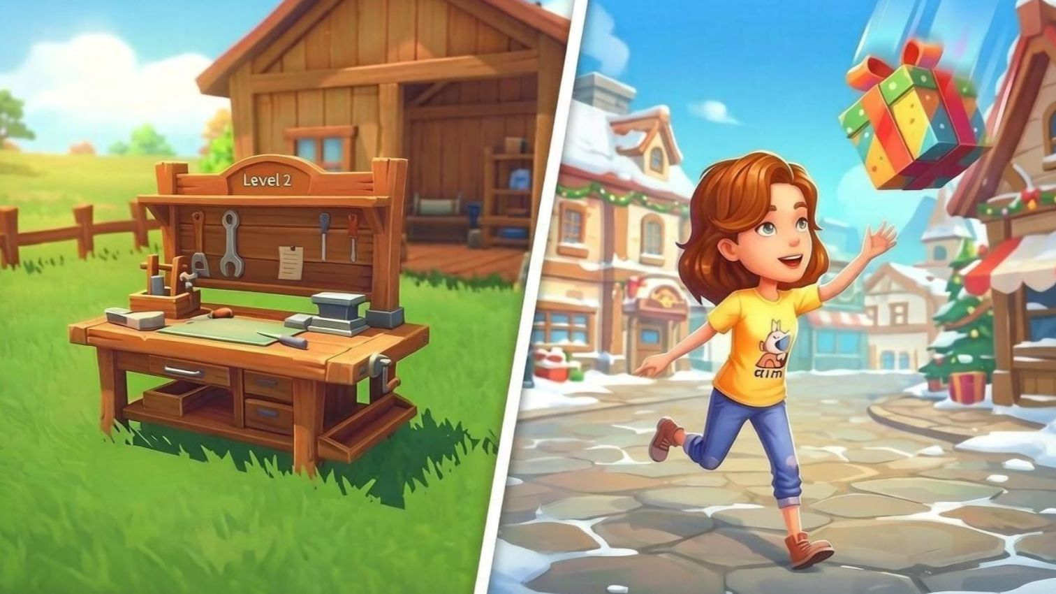 #4 Улучшенный верстак и драка за подарки #mytimeatportia #mytimeatportiagameplay