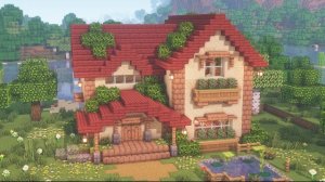 [Minecraft] 🌿🌳Эстетичный коттедж в стиле Майнкрафт / Туториал