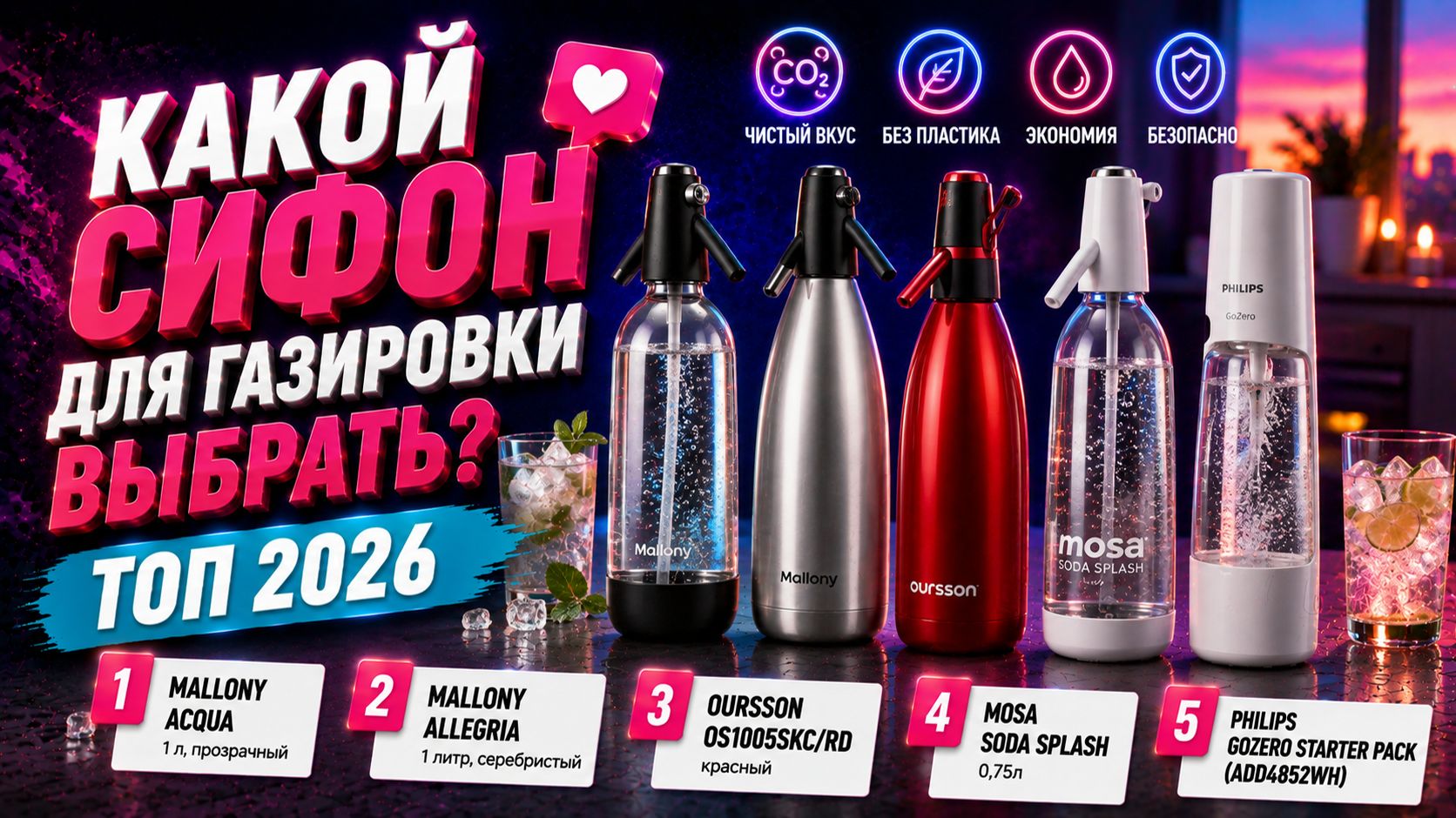 Какой сифон для газировки выбрать? ТОП 2026