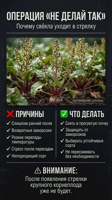 Свёкла выпустила высокий цветонос вместо корнеплода?
