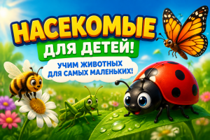 Насекомые для детей: учим животных