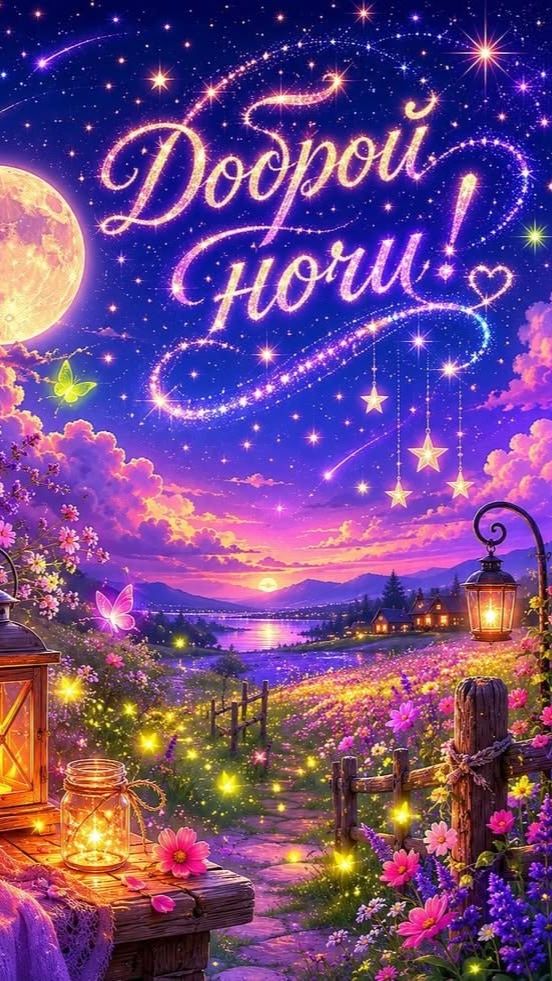 Спокойной ночи и сладких снов — добрая открытка для ваших близких 🌙✨