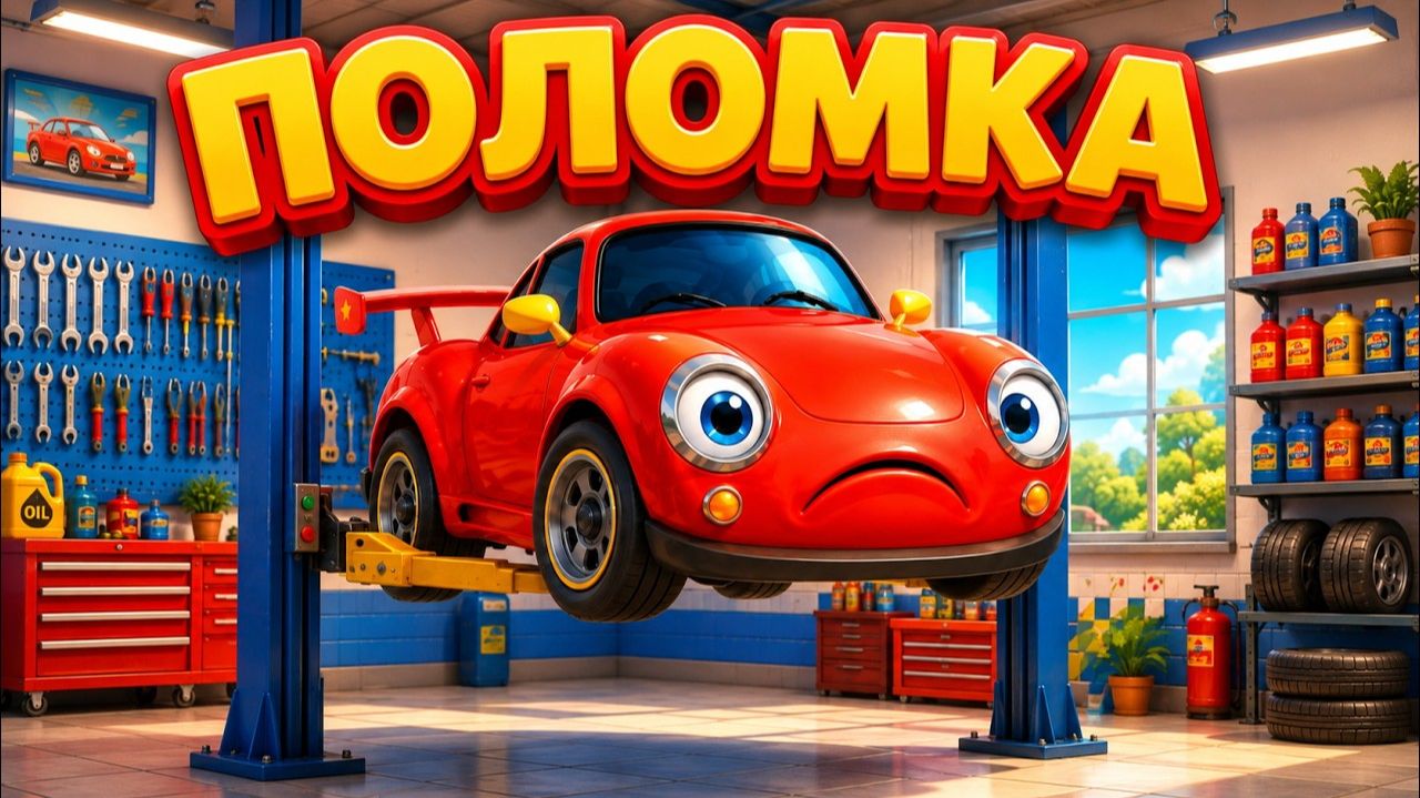 Машина сломалась! Что случилось. Мультик для детей  Поломка.