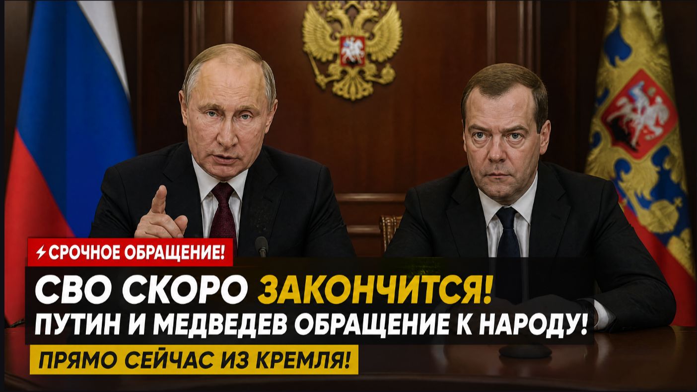 ⚡️СВО Скоро закончится! Путин и Медведев Прогремели Обращение к Народу из Кремля!
