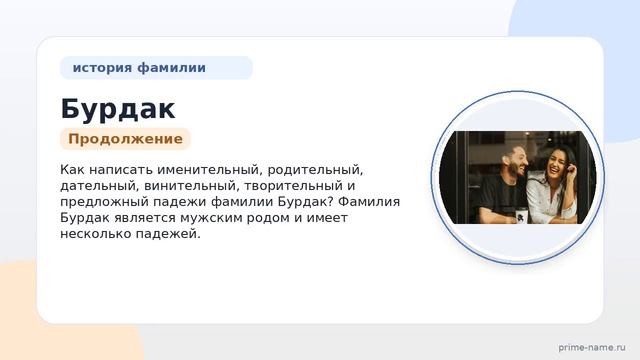 Фамилия Бурдак: происхождение значение и склонение