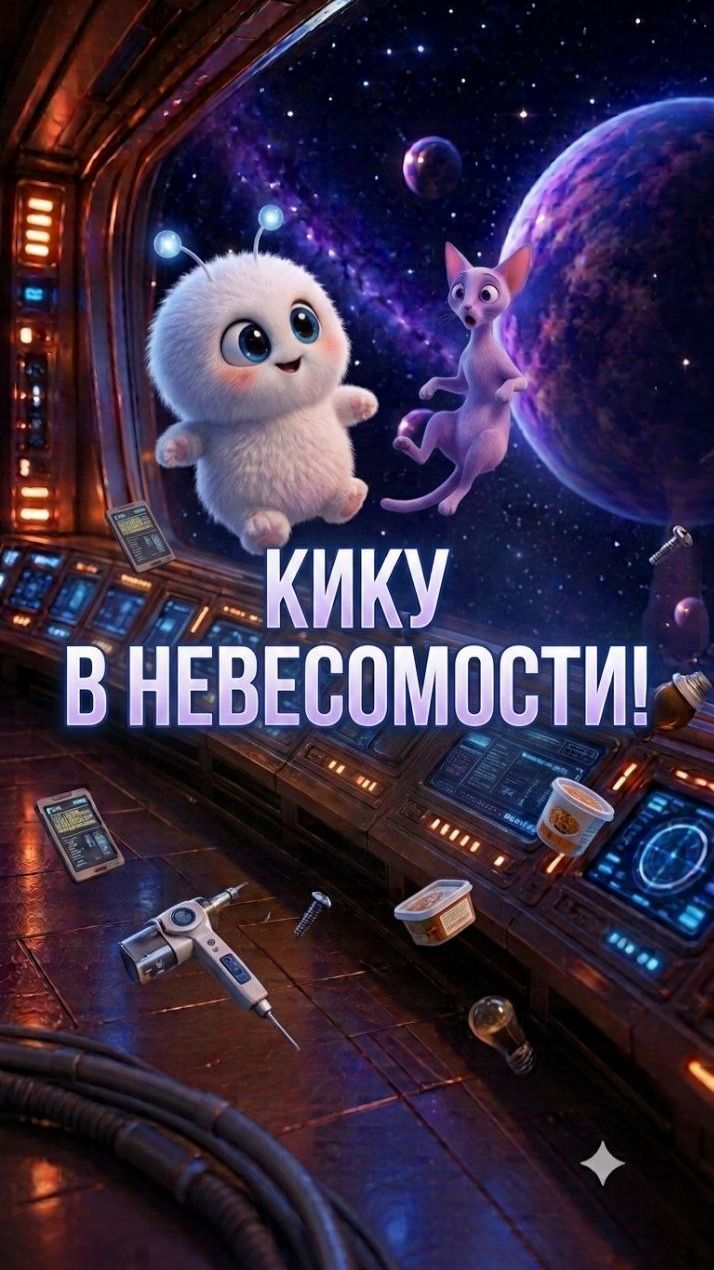 Кику случайно включил НЕВЕСОМОСТЬ на космическом корабле🚀 | Космический Пушистик