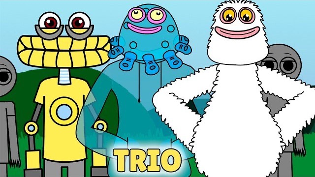 Мой Sprunki OC: Вуббокс, Маммот и Тоу Джаммер в человеческом виде | Трио из Singing Monsters 🎵👤🔥