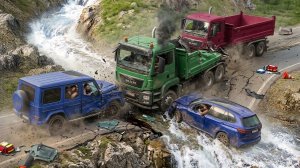 Восьмое испытание «Машины против быстротекущей реки» в (BeamNG/Drive)