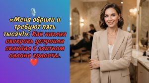«Меня обрили и требуют пять тысяч!»: Как наглая свекровь устроила скандал в элитном салоне красоты.