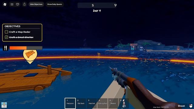 Играю выжить на плоту в Roblox! Часть 2