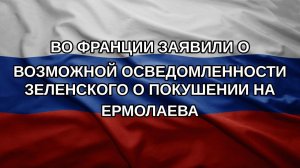 Во Франции заявили о возможной осведомленности Зеленского о покушении на Ермолаева