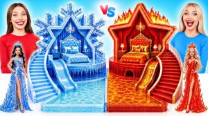 Строим Удивительный Кукольный Домик Холодный vs Горячий Челлендж # Простые Трюки для Декора
