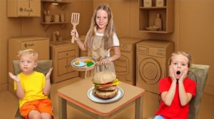 Nastya and friends Inside the Cardboard House Challenge