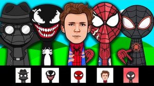 СПРУНКИ OC: Человек-паук, Спайдер-Нуар, Веном и Майлз Моралес | Все фазы 🕷️🕸️🔥
