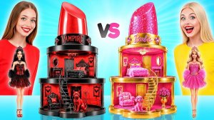 Строим Удивительный Кукольный Домик Барби vs Вампир Челлендж # Сумасшедшие Идеи для Пранков