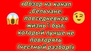 22-08-2026«Обзор на канал „Сельчане: повседневная жизнь“: быт, который лучше не повторять (честный р
