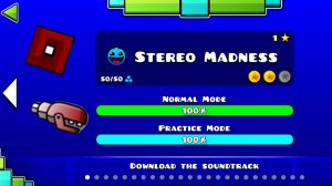 прохожу 1 уровень stereo madness в geometry dash