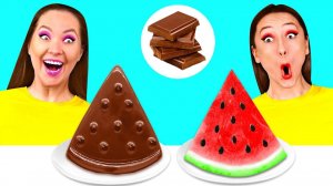 Челлендж. Шоколадная Еда vs Настоящая еда _ Сумасшедшие Кулинарные Идеи