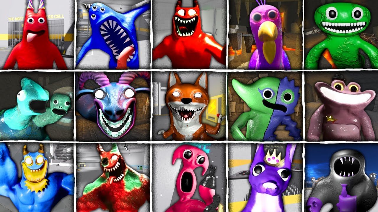 Все JUMPSCARES - Сад Банбана 1, 2, 3, 4, 5, 6, 7, 8, 0 в BARRY'S PRISON RUN! (Полная игра)