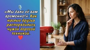 «Мы дали её вам временно!»: Как наглые друзья распорядились чужой дорогой техникой.