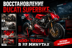 Реставрация супербайка Ducati: более 500 часов за 22 минуты