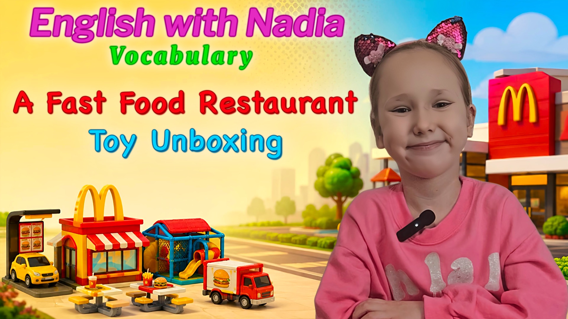 A Fast Food Restaurant | Toy Unboxing - Vocabulary/Лексика 