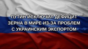 Путин исключил дефицит зерна в мире из-за проблем с украинским экспортом