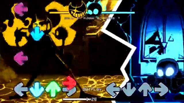 FNF: Nightmare Bendy & Sans Sings Crimsong [Botplay Showcase]