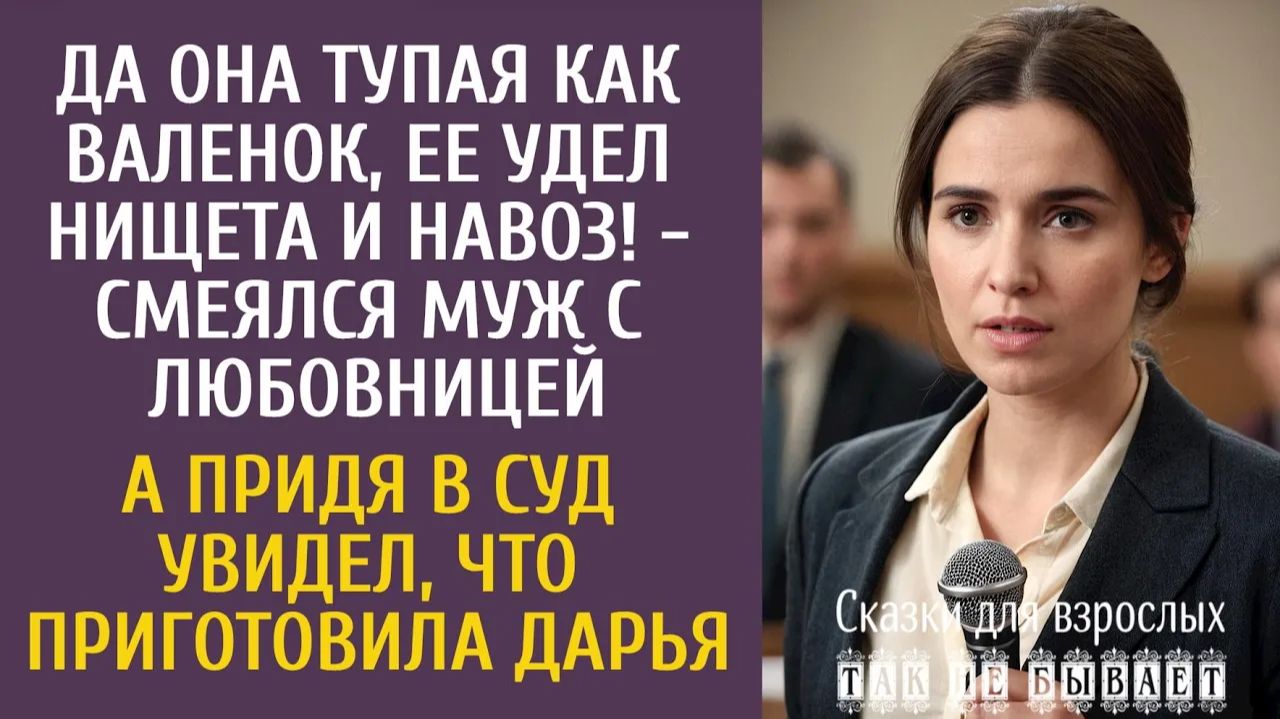Истории из жизни Да она тупая как валенок ее удел нищета и навоз! - смеялся муж с любовницей