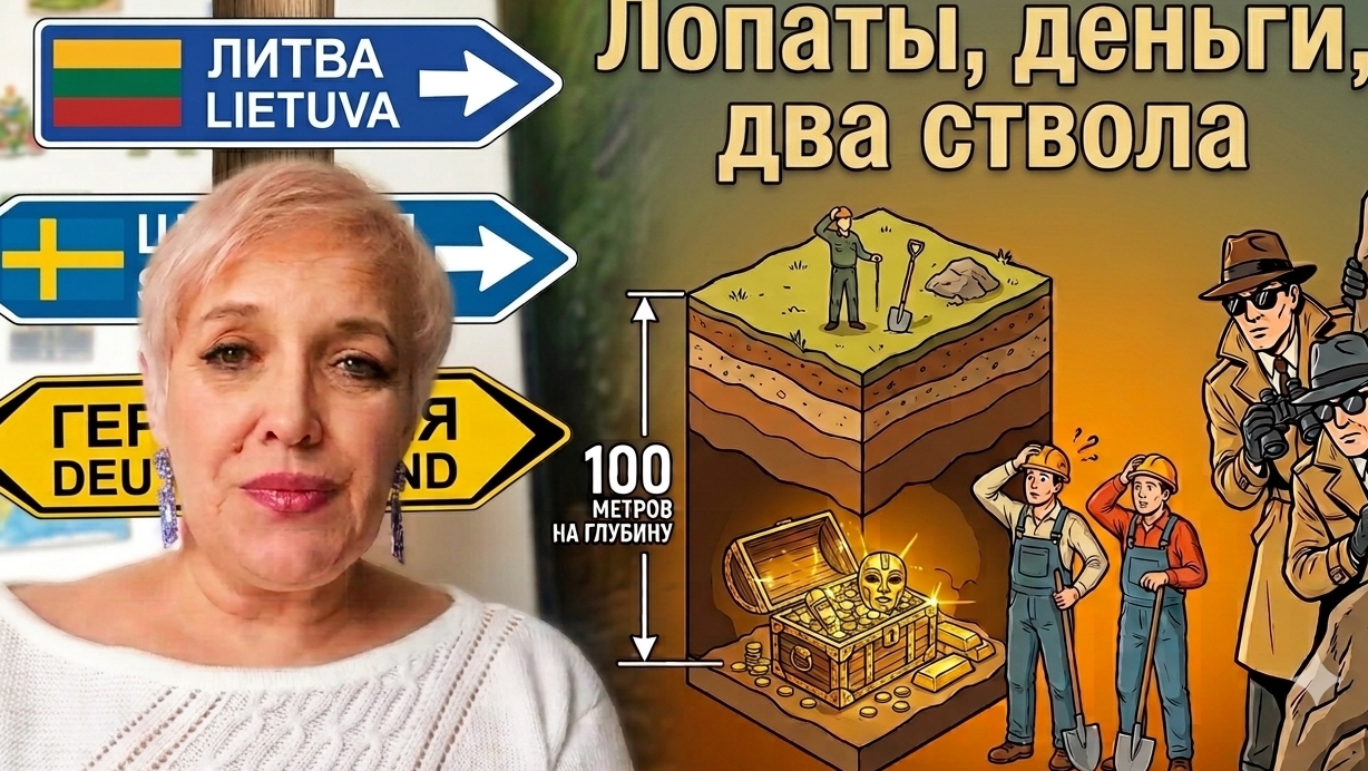 Лопаты, деньги,  два ствола
