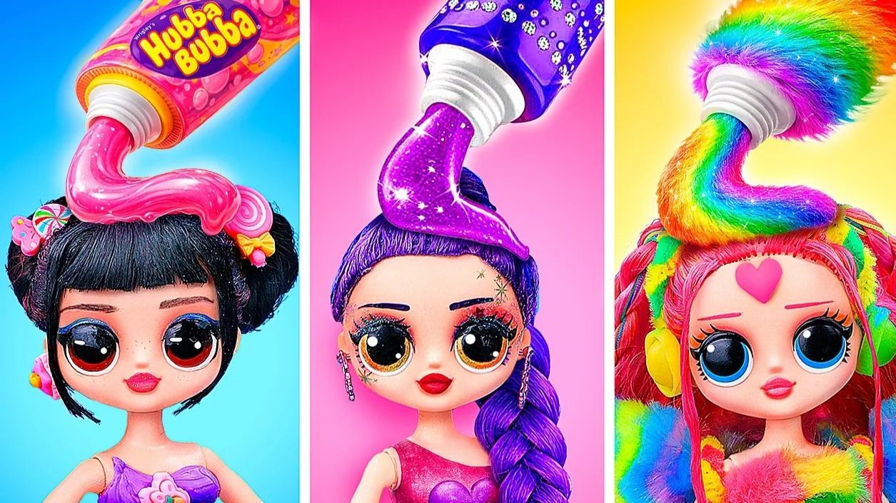 Сделала наряд из ЖВАЧКИ_! Невероятный мейковер кукол в стиле K-Pop  5 крутых идей!