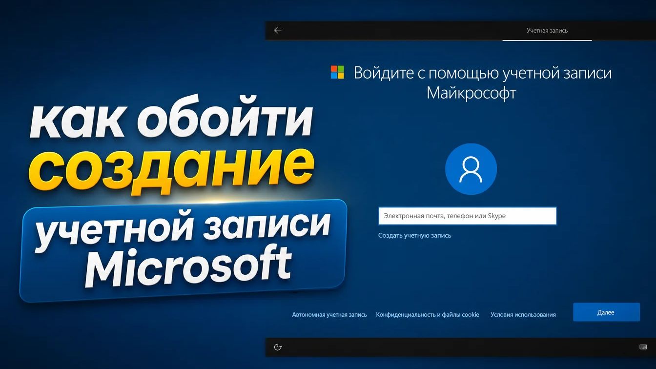 Как обойти создание учетной записи Microsoft