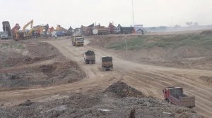 Huge Place Picking Land Diggers and Dump Trucks - Excavator Loading Dirt On Dumper Dump Truck
