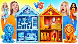 Строим Удивительный Кукольный Домик Холодный vs Горячий Челлендж # Смешные Моменты с Multi DO G
