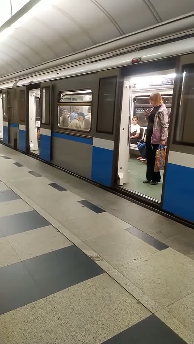 Ту-ту! Поехали! Станция метро Парк Победы интерьер, пассажиры, поезда Фрагмент 10