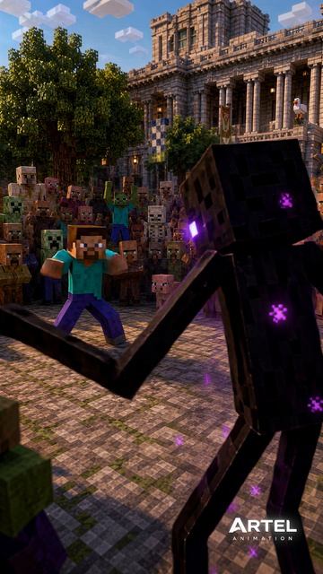 Стив против Эндермена: эпическая битва ауры 💀🔥 #minecraft #AuraBattle #AuraFarming #Aura