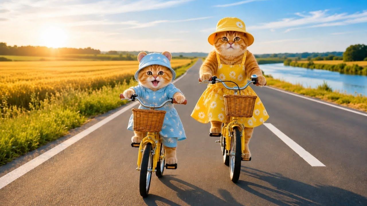 Котёнок играет с друзьями! 🐱🎉
