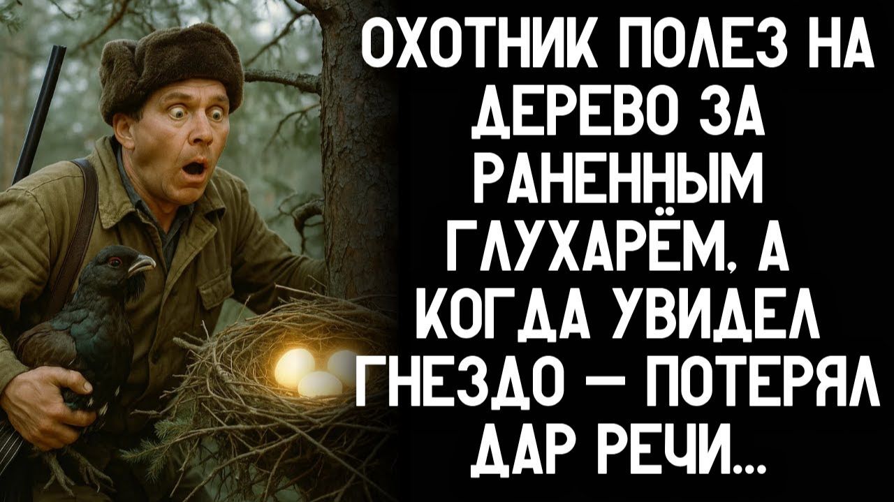 Охотник полез на дерево за глухарём. Увидел гнездо — и потерял дар речи. Аудио-рассказ!
