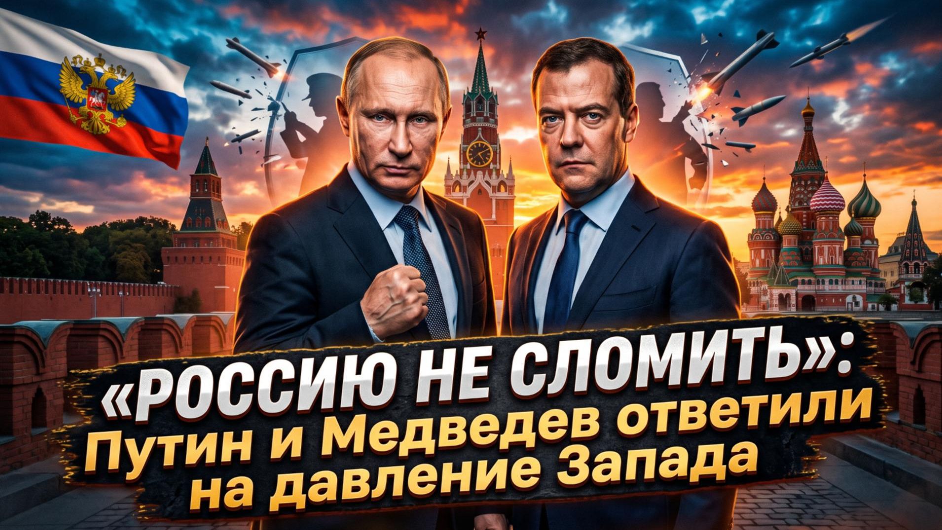 💪 «Россию не сломить»: Путин и Медведев ответили на давление Запада